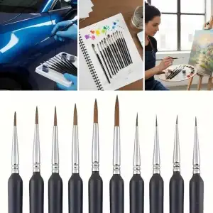 AsilTech 10 Adet Hobi ve Araba İnce Detay Rötuş Fırça Seti