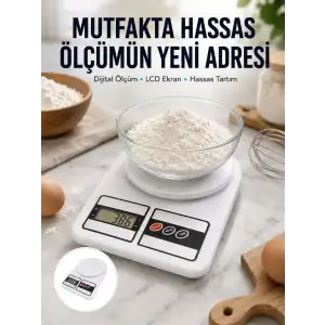 AsilTech 10 Kg Kapasiteli LCD Ekranlı Dijital Mutfak Tartıs Yeni Nesil