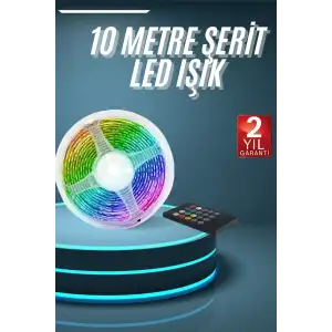 AsilTech 10M Şerit Led İç Mekan Renkli Rgb Şerit Led Kumandalı