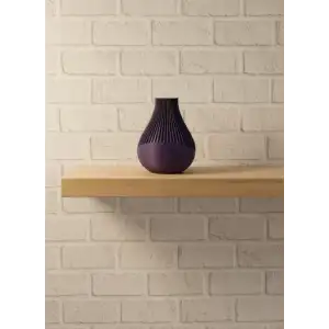 AsilTech 11 cm Mor Minimal Çizgili Vazo Masa Üstü Şık Dekor Objesi