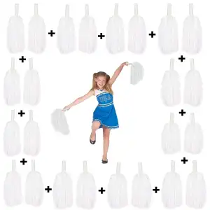 AsilTech 12 Çift Beyaz Gösteri Ponponu (24 Adet)