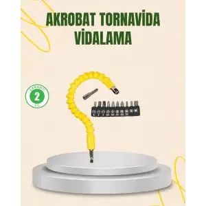 AsilTech 12 Parça Akrobat Vidalama Uç Seti Esnek Dar Alan Kullanım