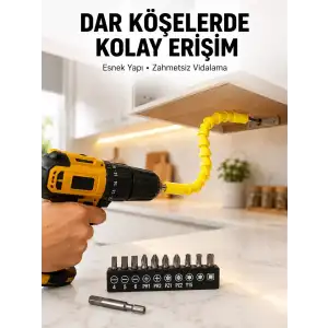 AsilTech 12’li Akrobat Bits Vidalama Seti Esnek Uç Çok Yönlü Kullanım Yeni Nesil