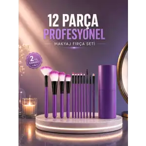 AsilTech 12’li Profesyonel Makyaj Fırça Seti Ultra Yumuşak Sentetik Kıllı
