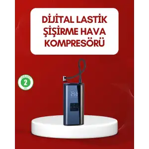 AsilTech 12V Uyumlu Çok İşlevli Akıllı Araç Lastik Pompası