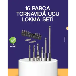 AsilTech 16 Parça Bits ve Adaptör Seti Vidalama Tamir Bakım Seti
