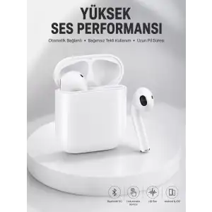 AsilTech 2. Nesil Bluetooth Android ve İOS Uyumlu Kablosuz Kulaklık Çağrı Cevaplama