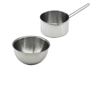 AsilTech 2 Parça Sütlük ve Sosluk Seti - 14 cm ve 17 cm - Paslanmaz Çelik