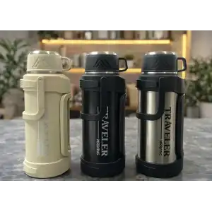 AsilTech 2000 ml Bardaklı Çift Katmanlı Vakumlu Paslanmaz Çelik Termos