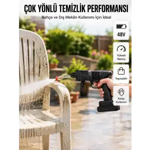 AsilTech 2025 Model 48V Şarjlı Basınçlı Yıkama Tabancası Orijinal Seri