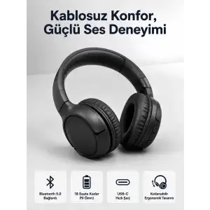 AsilTech 2025 Model Kulak Üstü Bluetooth Hoparlör ANC Özellikli
