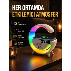 AsilTech 2025 Yeni Seri 15W Kablosuz Şarjlı LED Atmosfer Lambası