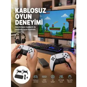 AsilTech 20600 Oyunlu Retro Oyun Konsolu Kablosuz Joystick Yeni Nesil