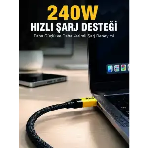 AsilTech 240W 3ü 1 Arada Hızlı Şarj Kablosu USB Type-C Lightning Micro USB
