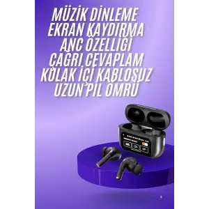 AsilTech 2.Nesil Pro Ekranlı Sesli Görüşme Yapabilen Kablosuz Bluetooth Kulaklık
