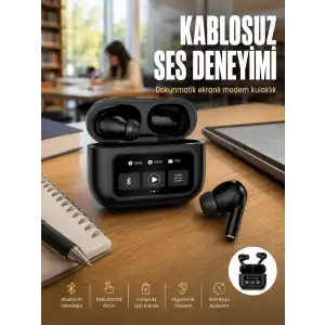 AsilTech 2.Nesil Pro Ekranlı Sesli Görüşme Yapabilen Kablosuz Bluetooth Kulaklık Yeni Nesil