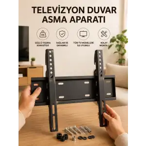 AsilTech 32-55 İnç Uyumlu 40 Kg Taşıma Kapatiseli Televizyon Duvar Asma Aparatı