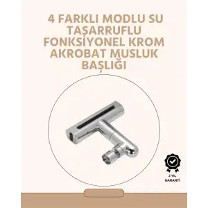 AsilTech 360° Dönüşlü Su Akışı Başlığı | 4ü 1 Arada Kullanım