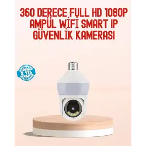 AsilTech 360° Full HD Wi-Fi Akıllı Ampül Kamera Gece Görüşlü