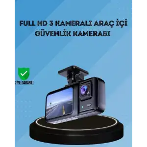 AsilTech 360° Kapsama Sahip Full HD Araç Kamerası 3’lü Kayıt Gece Görüşlü DashCam