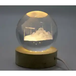 AsilTech 3D İstanbul Temalı Kristal Cam Küre Led Lamba Model 1