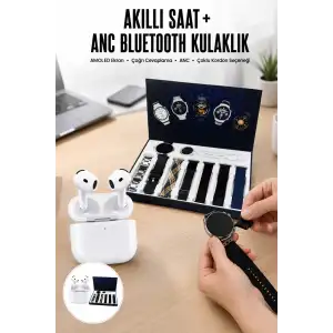 AsilTech 3.Nesil TWS Bluetooth Kulaklık Bluetooth Bağlantılı Akıllı Saat Amoled Ekran Plastik Hasır Kordon