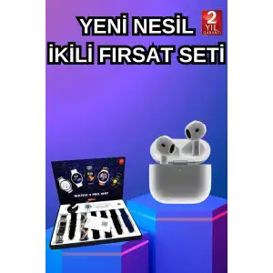 AsilTech 3.Nesil TWS Bluetooth Kulaklık Bluetooth Bağlantılı Akıllı Saat Amoled Ekran Plastik Hasır Kordon