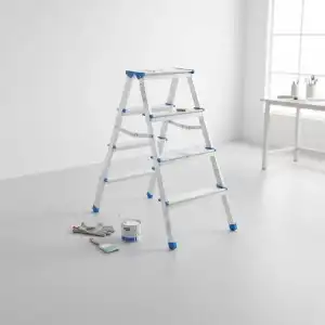 AsilTech 4+4 Çift Basamaklı Alüminyum Metal Merdiven