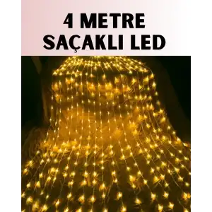 AsilTech 4 Metre Icicle Şelale Led Yılbaşı Perde Işık Sıcak Ambiyans