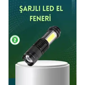AsilTech 4 Modlu USB Şarjlı LED El Feneri Kamp ve Outdoor
