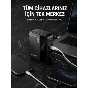 AsilTech 4 Portlu GaN Masaüstü Hızlı Şarj İstasyonu