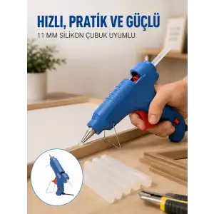 AsilTech 40W Sıcak Silikon Tabancası 5 Silikon Hediyeli Dayanıklı Tasarım Yeni Nesil