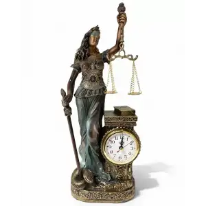 AsilTech 44x17 cm Polyester Saatli Adalet Figürü