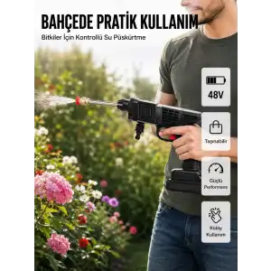 AsilTech 48V Şarjlı Basınçlı Yıkama Cihazı Köpük Hazneli 2025 Orijinal Model
