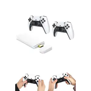 AsilTech 4K HD Görüntü Kaliteli Retro Game Stick 20000 Oyunlu Çift Kollu Beyaz Game Stick