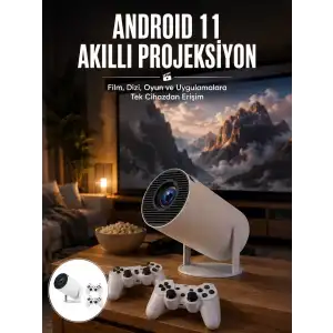 AsilTech 4K Wireless Çift Kollu Kumandalı Oyun Projeksiyonu Retro Video Oyunu Yeni Nesil