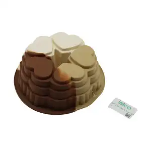 AsilTech 5 Dilim Kalp Tasarımlı Kek Kalıbı - Silikon - 9 cm Derinlik
