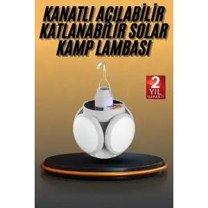 AsilTech 5 Kanatlı Bahçe Aydınlatma Led Askılı Solar Güneş Enerji Usb Sarjlı