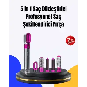 AsilTech 5 Parça Saç Şekillendirme Seti Düzleştirme Dalga ve Bukle Yapma
