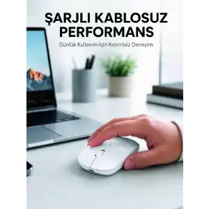 AsilTech 5000 DPI Bluetooth Kablosuz Mouse Hafif Ergonomik Sessiz Wireless Fare