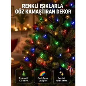 AsilTech 50’li LED Şeffaf Kablolu 5 m Aydınlatma Işık Süsleme Led Yeni Nesil