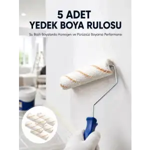 AsilTech 5’li Mini Rulo Boya Seti Duvar Tavan Emülsiyon Uygulama