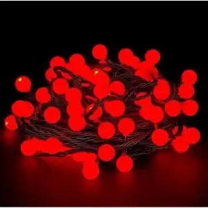 AsilTech 5m 28 Led Kırmızı Işık Siyah Kablo Fişli