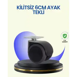 AsilTech 6 cm Döner Kilitsiz Ayak Tek Parça