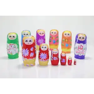 AsilTech 6lı Ahşap Matruşka Seti