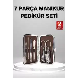 AsilTech 7 Parça Manikür Pedikür Seti El Ayak Bakımı Çantalı Paslanmaz Çelik