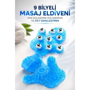 AsilTech 9 BİLYELİ MASAJ ELDİVENİ KAN DOLAŞIMINI HIZLANDIRAN VE CİLT GENÇLEŞTİREN