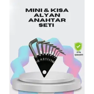 AsilTech 9 Parça Kısa Tip Alyan Seti Isıl İşlemli Profesyonel Kullanım