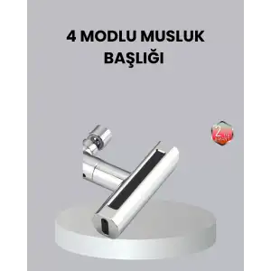 AsilTech ABS Pirinç Alaşımlı Musluk Başlığı 4 Modlu 360° Dönebilen ve Ekonomik