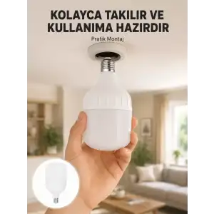 AsilTech Acil Durumlara Uygun Şarjlı Torch LED Ampul 30 Watt Yeni Nesil
